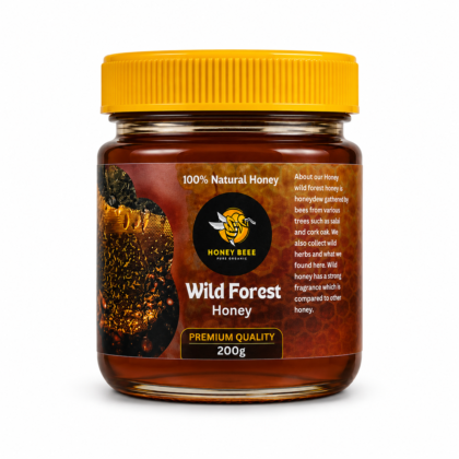 Honey Beee Wild Forest Honey 200g – 100% Natural Pure Forest Honey Jar